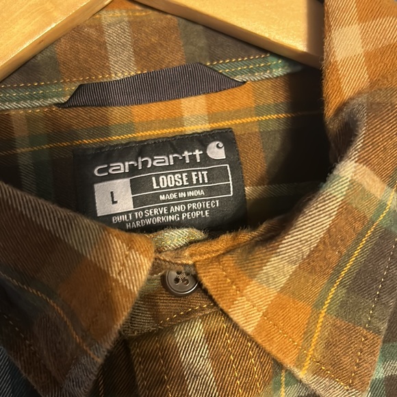 Mens Carhartt button up 100% cotton shirt. Size large - Picture 2 of 3